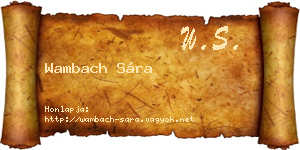 Wambach Sára névjegykártya