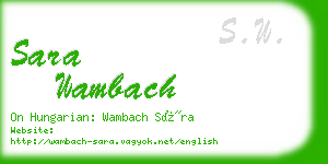 sara wambach business card
